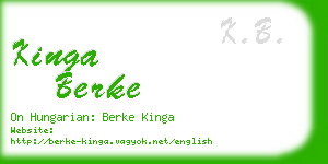 kinga berke business card